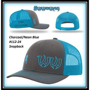 Hat - Trucker Snapback #112 - Charcoal/Neon Blue